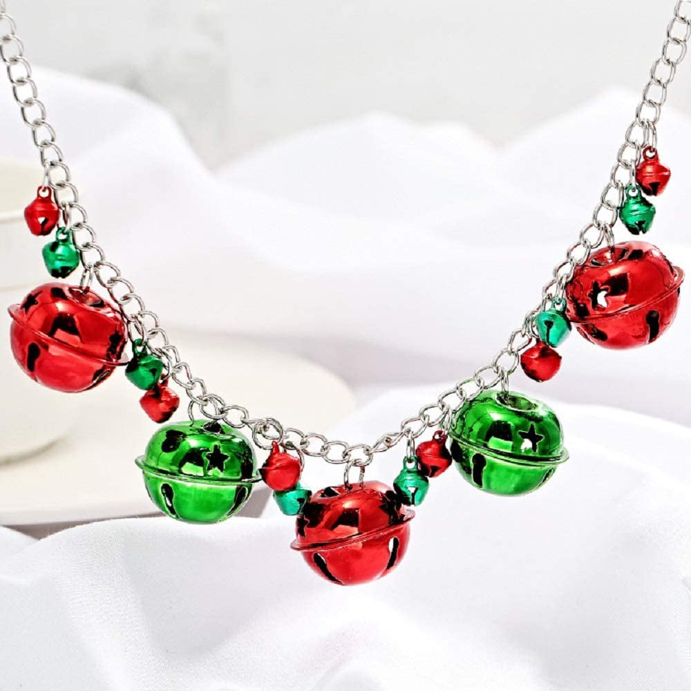 Red Jingle Bell Pendant Necklace Girl Women Fashion Jewelry Christmas Gift n44 