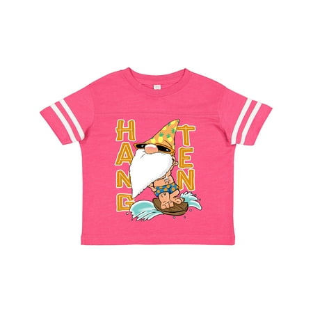 

Inktastic Vacation Gnome Cute Surfer Hang Ten in Swim Trunks Gift Toddler Boy or Toddler Girl T-Shirt