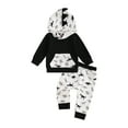 thumbnail image 2 of Elippeo Little Boy Fall Clothes 6 12 18 24 Months 3 4 Years Dinosaur Print Long Sleeve Hood Sweatshirt with Elastic Waist Pants 2Pcs Outfits, 2 of 9