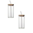 thumbnail image 1 of MOQIN Glass Cups with Lids and Straws, 20oz Wide Mouth Drinking Jars, Drinking Glasses with Lids, Iced Coffee Cups, Resuable Tumbler for Juice,Smoothie,Gift, 1 of 1