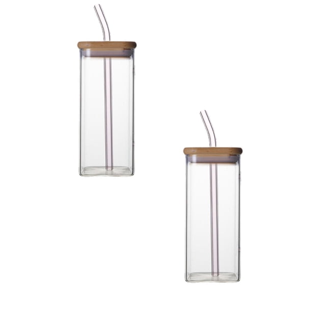 MOQIN Glass Cups with Lids and Straws, 20oz Wide Mouth Drinking Jars, Drinking Glasses with Lids, Iced Coffee Cups, Resuable Tumbler for Juice,Smoothie,Gift