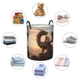 thumbnail image 4 of Balery Sky Sunset Bronze Dragon Cesta de ropa redonda con asas, impermeable, independiente, para ropa, juguetes, dormitorio y familia-Small, 4 of 6