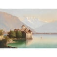 thumbnail image 2 of Hubert Sattler 18x14 Gold Ornate Wood Frame and Double Matted Museum Art Print Titled - View at Chillon Castle on Lake Geneva, 2 of 4
