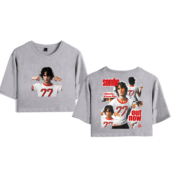 Sombr Merch I Barely Know Her Crop Top Midriff-Baring Tshirt Girl Short Sleeve