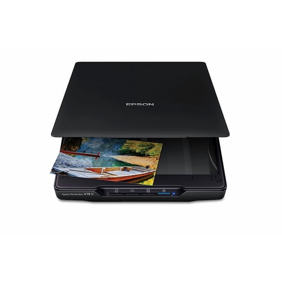 Restored Epson Perfection V19 II Color Photo & Document Flatbed Scanner – 4800 dpi USB-Powered Compact Scanner (Refurbished)
