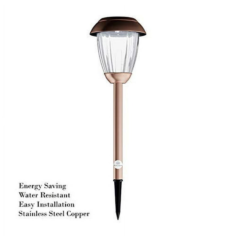 Solar Powered Lights (Set of 4)- LED Outdoor Stake Spotlight Fixture for Gardens, Pathways, and Patios by Pure Garden-Copper Solar Powered Lights (Set of 4)- LED Outdoor Stake Spotlight Fixture for Gardens, Pathways, and Patios by Pure Garden-Copper