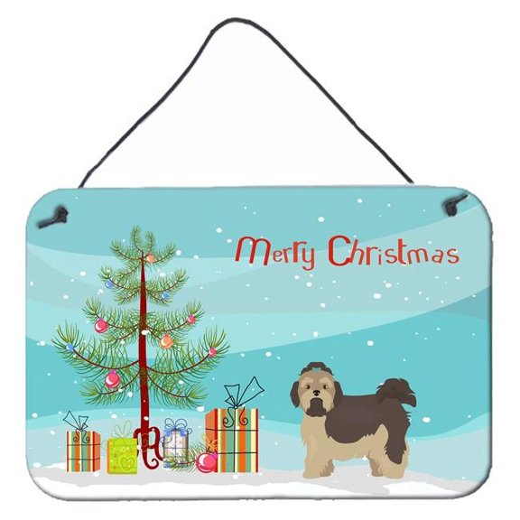 Carolines Treasures CK3483DS812 Russian Tsvetnaya Bolonka Lap Dog  Christmas Tree Wall or Door Hanging Prints 8x12