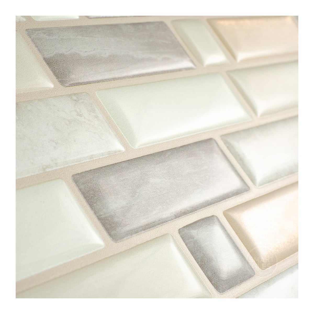 4pk Peel and Stick 3D Backsplash: Washable Vinyl Tile Paper, Classic Beige Pattern, 2.3 Sq Ft Coverage