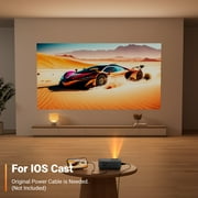 Mini Projector 1080P Portable Projector, Compatible with iOS/Android/ Windows/TV/HDMI/USB Black 1PC