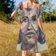 thumbnail image 5 of Vestido de noche de manga corta Clementine Hunter para mujer, vestido largo para mujer, falda para mujer, vestidos de fiesta., 5 of 7