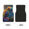 thumbnail image 2 of Honeii Neon Seahorse Underwater Realm Print Car Foot Mat Four-Piece Set - Front & Rear Universal Car Floor Mats for SUVs, Trucks, Sedans, 2 of 7