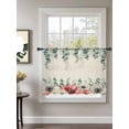thumbnail image 2 of Sheer Curtains 54 Inch Length, Poppy Flowers Eucalyptus Semi Sheer Curtains Light Filtering Window Treatment, Rustic Weeping Botanical Linen Privacy Voile Drapes for Living Room Bedroom 52x54 Inch, 2 of 7