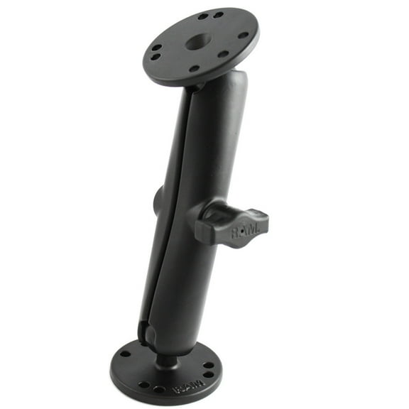 RAM MOUNT LONG DOUBLE SOCKET ARM W/ 2 2.5" ROUND BASES