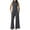 Dark Gray, variant on LYXSSBYX 2 Piece Outfit for Women Fall Women Solid Color Sleeveless Round Neck Top+Long Pants Set with Pockets SlimCasual Two-piece Set Of Short Sleeved Round Neck Top Set
