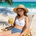 thumbnail image 6 of Girls Swimsuit 7-16Y Girls High Waisted Bikini Sets Sport Two Piece Swimsuit Solid Color Ribbed Bathing Suit with Pockets, 6 of 6