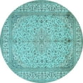 thumbnail image 1 of Ahgly Company Indoor Round Persian Light Blue Traditional Area Rugs, 8' Round, 1 of 4