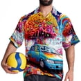thumbnail image 4 of Mind car Men's Short Sleeve Beach Shirts, Casual Button Down Poplin Printed Summer Tops - Unisex, 4 of 6