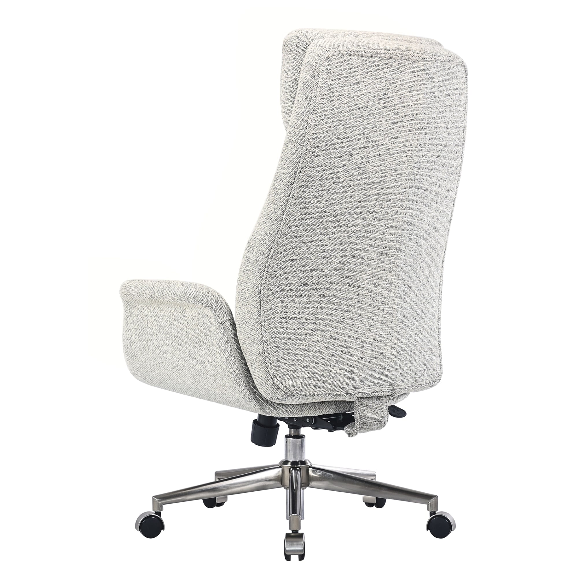 Realspace® Modern Comfort Pizana Bouclé Fabric High-Back Executive Office Chair, Light Sand/Brushed Nickel, BIFMA Compliant