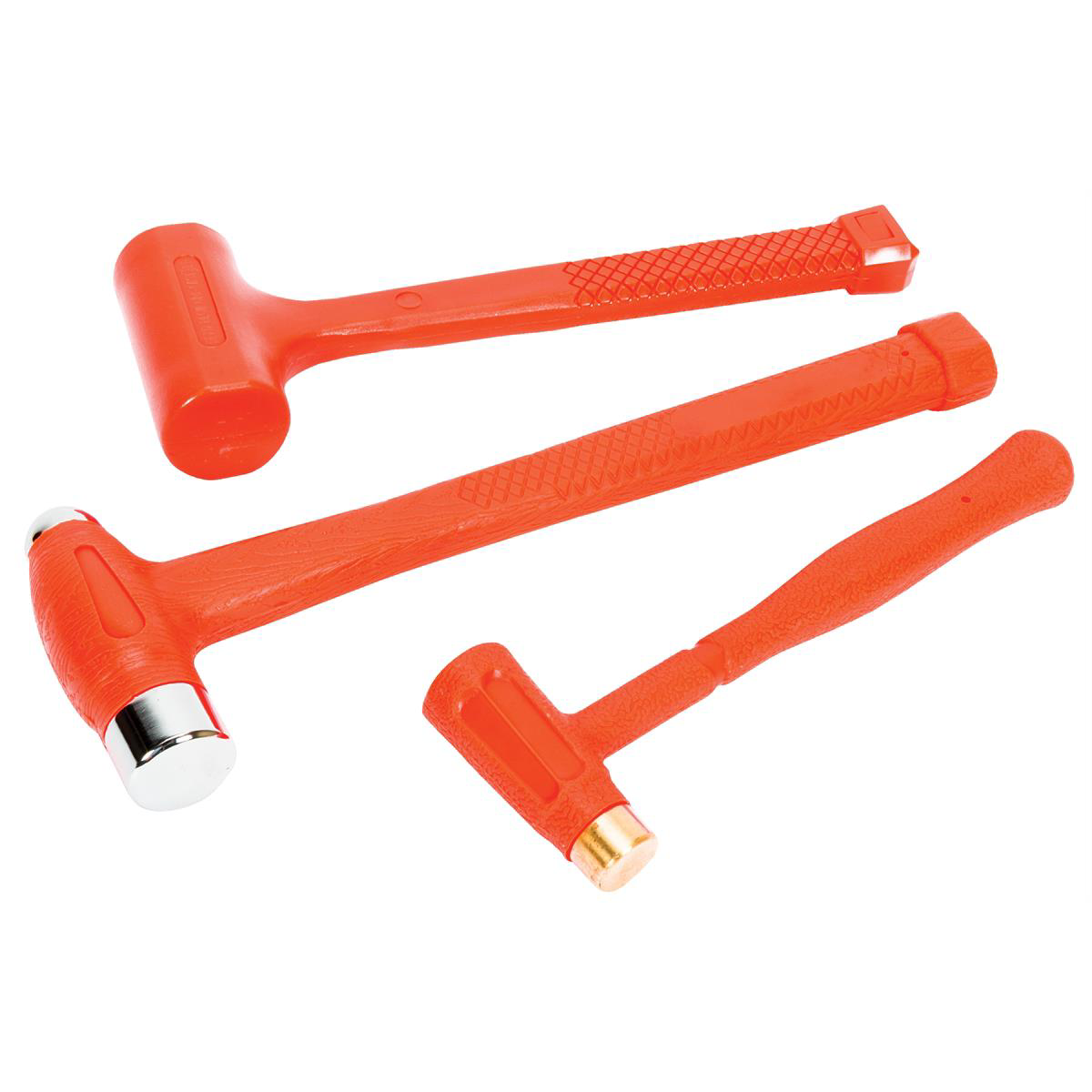 AJ 3-Piece Dead Blow Mallet Set – 2 Lb, 3 Lb, 4 Lb – Full Neon Rubber Body Mallets (21094-9)