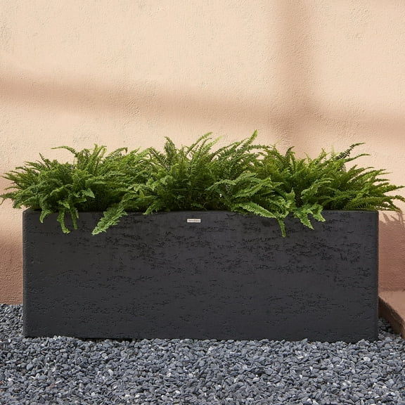 TerraDeco 42 Inch Rectangular Concrete Planter（42Lx14Wx15H，58 Pounds）,Durable All-Weather Use with Drainage Holes,Large Rectangular Planter  for Outdoor Indoor Plants