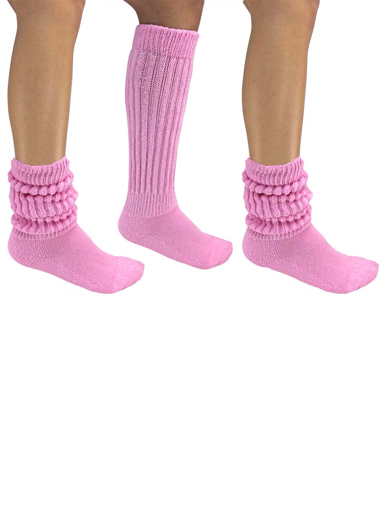 Luxury Divas All Cotton 3 Pack Extra Heavy Slouch Socks Made In USA