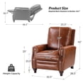 thumbnail image 5 of HULALA HOME Cigar Mid-century Modern Genuine Leather Recliner with Nailhead Trim by  SADDLE, 5 of 5