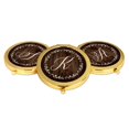 thumbnail image 4 of Koyal Wholesale Gold Compact Mirror Bridesmaid's Wedding Gift, Rustic Wood with Laurels, Monogram Letter K, 1-Pack, 4 of 5