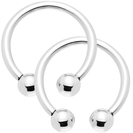 Luxe Modz 14ga Circular Horseshoe Barbell 12mm Surgical Steel Nose, Lip, Nipple Piercings Jewelry for Women Men Sold Pair