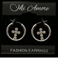 thumbnail image 3 of Mi Amore Cross Hoop-Earrings Silver-Tone, 3 of 3