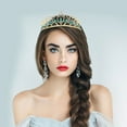 thumbnail image 4 of OFFIGAM Elegant Green Rhinestone Headband for Wedding, Bridal, Party Hair Accessories and Special Celebrations, 4 of 8