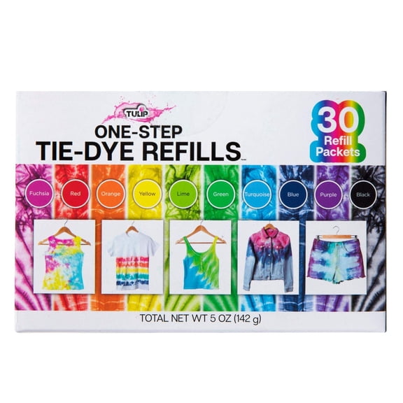 Tulip One-Step Tie-Dye Refill Powder Dye 30 Pack - Rainbow Colors, Vibrant, Bulk Dye - Unisex, 13  for Fabric Art