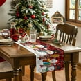 thumbnail image 3 of Christmas Snowman Snowflakes Table Runner 13x90in Non-Slip Cotton Linen Table Runners, Red Black Plaid Dresser Scarves TableRunner for Dinner Kitchen Dining Wedding Party, 3 of 8