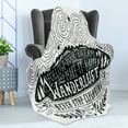 thumbnail image 4 of Adventure Soft Flannel Fleece Blanket, Journey and Exploration Themed Follow Your Dream Words Wanderlust Abstract, Cozy Plush for Indoor and Outdoor Use, 60" x 80", Dark Green White, by Ambesonne, 4 of 5