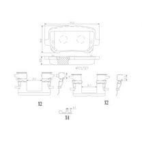 Brembo Rear NAO Ceramic Brake Pad Set with Clips for Dodge Charger Pursuit