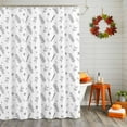 thumbnail image 2 of Shower Curtain 36"W x 72"L Thanksgiving Autumn Leaf Floral Pattern White Fabric Shower Curtains Set with Hooks Water Repellent Bathroom Curtains Machine Washable Bathroom Accessories, 2 of 6