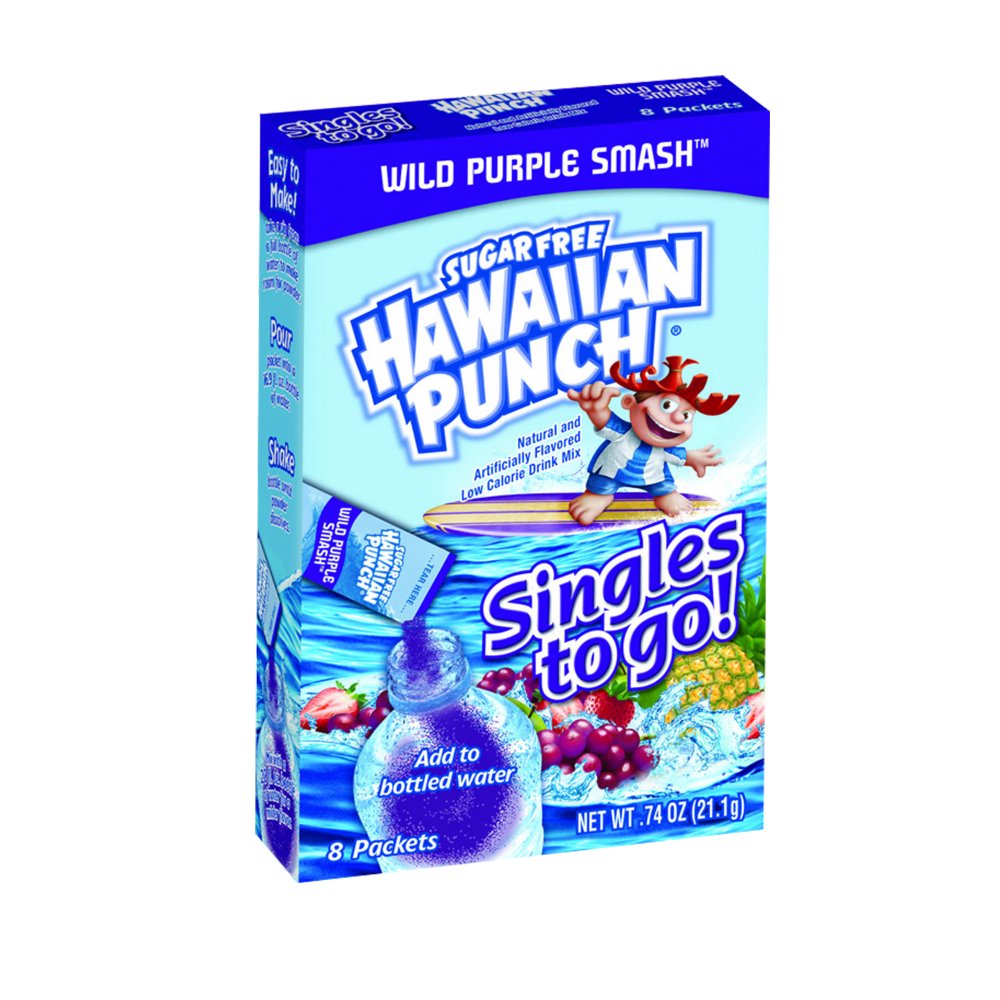 Hawaiian Punch Sugar-Free Wild Purple Smash To Go Drink Mix Singles, 0.