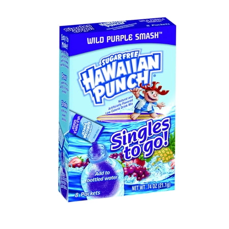 Hawaiian Punch Singles - Hawaiian Punch Sugar-Free Wild Purple Smash To Go Drink Mix Singles, 0.84 Oz., 8 Count