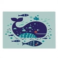 thumbnail image 2 of Whale Cutting Board, Navy Sea Theme Cartoon Big Fish with Others in Ocean Swimming Image Art, Decorative Tempered Glass Cutting and Serving Board, Large Size, Purple Turquoise White, by Ambesonne, 2 of 5