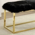 thumbnail image 5 of Furniture of America Saxton Contemporary Fabric Padded Long Bench in Black, 5 of 7