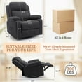 thumbnail image 2 of Lnsenfin Massage Swivel Rocker Recliner Chair Linen for Living Room,Black, 2 of 6