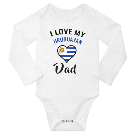 

I Love My Uruguayan Dad Baby Long Slevve Bodysuit (White 3-6 Months)