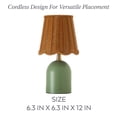 thumbnail image 3 of Stylehouse 12" Green Rattan Rechargeable LED Lamp, 3 of 9