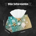 thumbnail image 5 of Pofeuu Starfish And Seashell Print Tissue Box Cover, Modern Decorative PU Leather Rectangular Tissue Box Case Organizer Holder for Vanity Countertop, Night Stands, Livingroom, 5 of 7