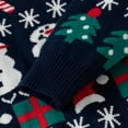 thumbnail image 6 of Kuleyang Little Boys Girls Christmas Sweaters Xmas Winter Cute Knit Cartoon Prints Unisex Top Clothes for 3-6 Years Nevy Blue, 6 of 9