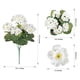 thumbnail image 5 of Flores artificiales de geranio HyeFlora, 6 ramos, blancas, resistentes a los rayos UV, 5 of 9