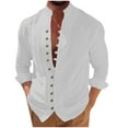 thumbnail image 2 of pstuiky camisas de manga larga para hombre, Camisa informal de moda para hombre, con cuello en V y mangas cortas, transpirable y con botones. Tops de hombre xxxl, 2 of 6