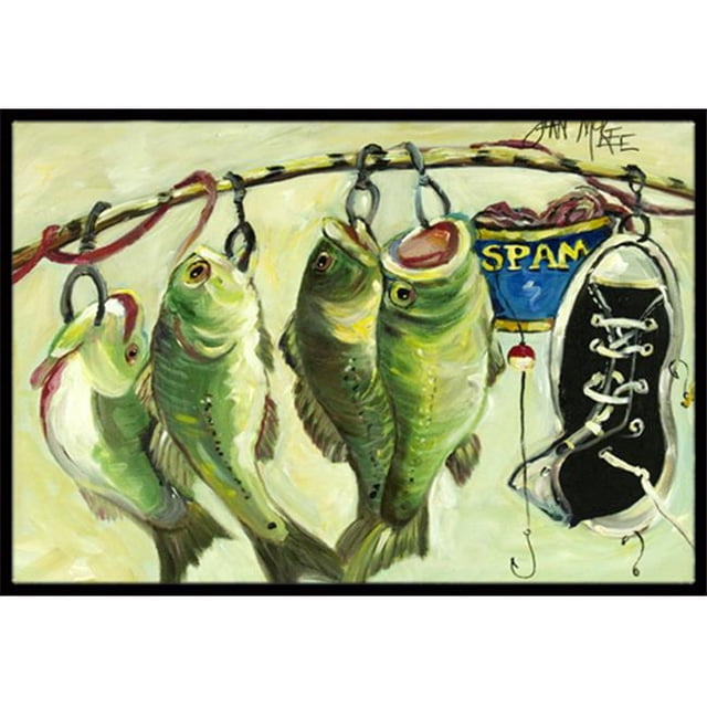 Carolines Treasures JMK1113JMAT Tapis Récession Nourriture Poisson Attrapé avec Spam Intérieur & Extérieur - 24 x 36 Po.