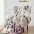 thumbnail image 5 of Christmas Floral Set: 30"x40" Blanket + 15.75"x13.78" Tote Flannel Throw Blanket for Adults, Soft Warm Cozy Air-Conditioned Room Nap Blanket for Couch, Sofa, Office, Mother's Day Gifts, 5 of 15
