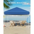 thumbnail image 5 of 10x10 Heavy Duty Pop Up Canopy- Outdoor Canopy Tent with Portable Bag - 3 Adjustable Height, 4 Weight Bags, 8 Stakes & 4 Guy Ropes Included, Blue, 5 of 7