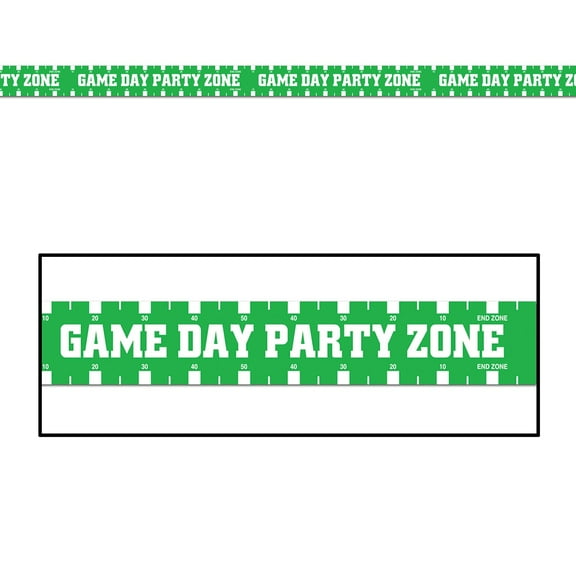 Party Central Club Pack of 12 Green and White Game Day Party Zone Party Tape Streamers Decors 20'